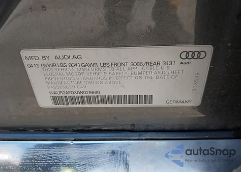 2013 Audi A8 L 4.0T из США, поврежденный, VIN WAUR2AFDXDN029660